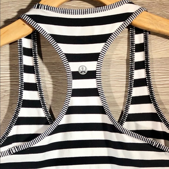 lululemon athletica Tops - Lululemon Racerback Black & White Stripe Tank